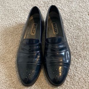 Bally Men’s Black Leather Tuxedo Loafers Made in Italy Size 8.5